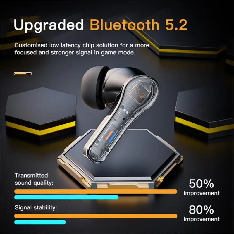 Fone de ouvido gamer display digital bluetooth wireless - Image 4